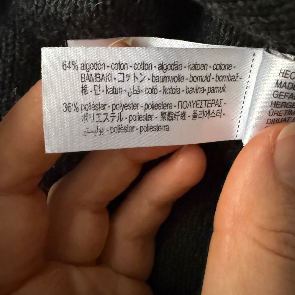 Zara Charcoal Gray Cotton Crewneck Cardigan - Picture 6 of 6